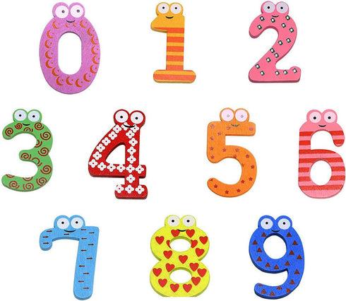 PENTA ANGEL 10Pcs Wooden Magnets, Large Cute Wood Magnetic Refrigerator Numbers for Home Office