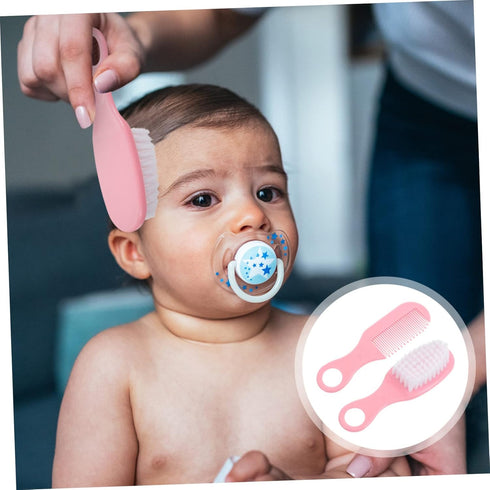 Set Infant Massage Brush Soft Hair Brush Comb Static-Free Grooming Kit for Newborns