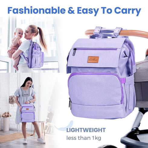 Backpack 16 Backpack Baby Shower Gifts for Mom - Diaper Bag - Organizer Pockets Baby Diaper Bag w/ Insulated Bottle
