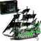 WINGIFT 1573 Pcs Pirate Ship Building Set with LED Light,STEM Ghost Ship