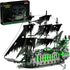 WINGIFT 1573 Pcs Pirate Ship Building Set with LED Light,STEM Ghost Ship