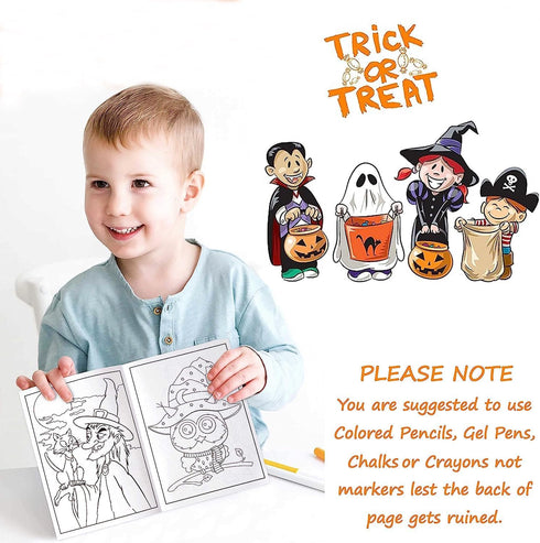90shine 72PCS Halloween Coloring Books Party Favors for Kids - Bulk Hallowmas Trick or Treat Goodie Bag Stuffer Fillers
