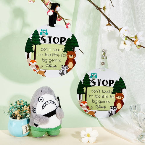 2 Pack PLIGREAT Please Dont Touch Baby Signs, Stop Touching Baby Sign for Baby Carriers Baby Car Seat, No Touching