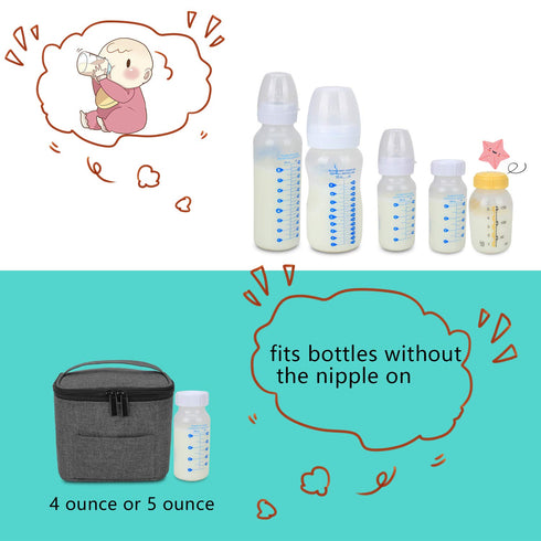Luxja Breastmilk Cooler Bag, Leakproof for 4 or 5 Ounce Bottles, Black
