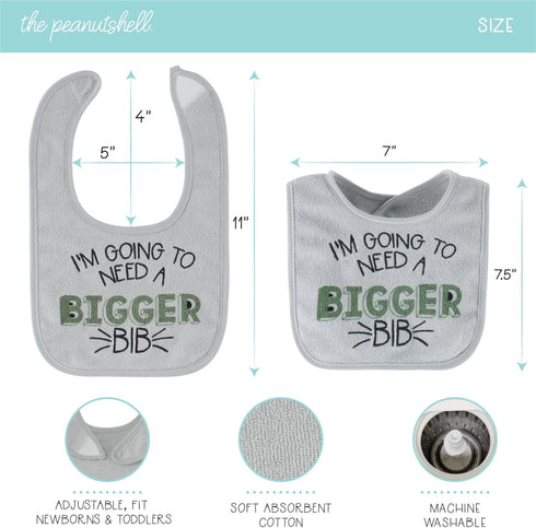 The Peanutshell Terry Bib Set for Baby Boys | 10 pack for Feeding, Teething, & Drooling | Dinosaur