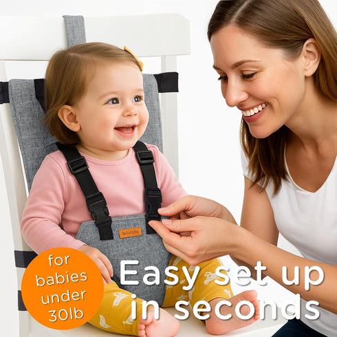 liuliuby Compact Travel High Chair | Portable High Chair for Baby | Baby Travel Essential Harness Seat | Must Haves