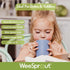 WeeSprout Bamboo Sippy Cups with Lids, 10 oz, Set of Four, Made With Bamboo & 100% Silicone, Bite Spout Design,