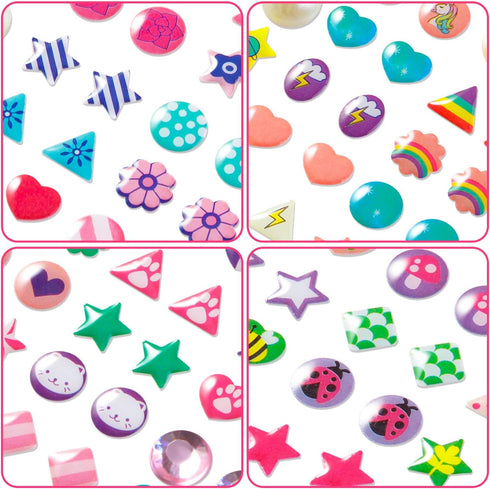 240PCS Sticker Earrings for Little Girls - 3D Gems Self-Adhesive Glitter Craft Crystal Stickers