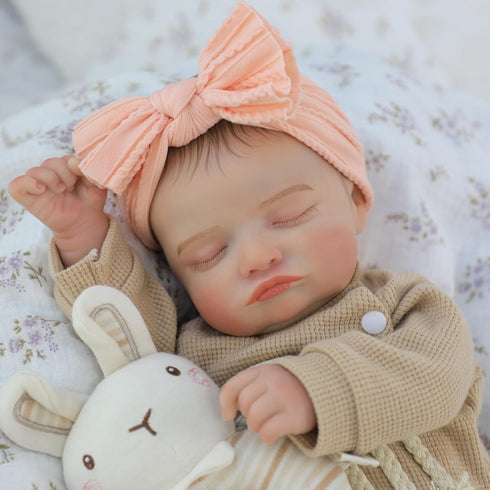 Dolls-20 inch 3 KSBD Realistic Reborn Baby Sleeping Lifelike Newborn Real Life Baby Dolls, Soft Cloth Body with Feeding