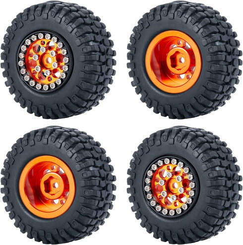 RC-Hub 4PCS 1.0" Crawler Tires, Micro Rubber Tires for 1/24 Axial SCX24 90081 AXI00001 AXI00002 AXI00005 AXI00006