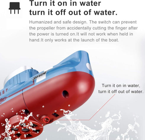 GoolRC Mini Waterproof RC Submarine - Remote Control Diving Toy