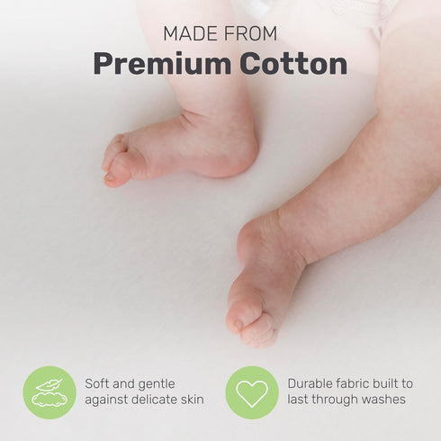 2 Pack, Cotton Crib Sheets for Baby, Soft Breathable Fitted Sheets for Boys & Girls, Snug Secure Fit for Standard Crib