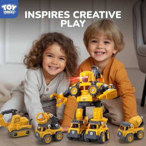 3 4 5 6 7 5 1 5-7 TOY Life Toys for Year Old Boys Construction Vehicles Transform Robots Toys for Kids in Robot Toys