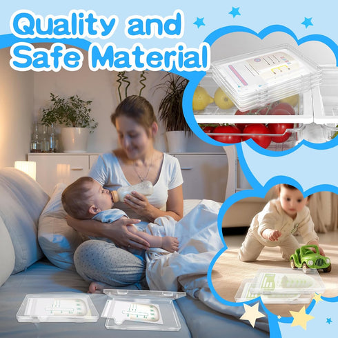 WYKOO 6 Pack Clear Freezer Breast Milk Storage Organizer Flat Breast Milk Freezer Storage Organizer Breastmilk Freezer