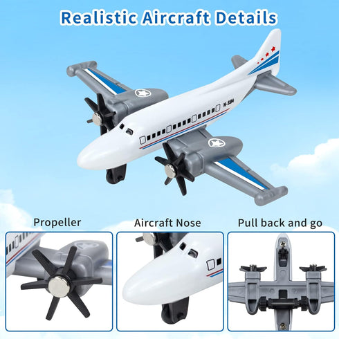 6 Pack, 3 4-7 8-12, Toy Airplane Diecast Airplane Toy for Boys Age Alloy Planes Model/Glider Planes/Airlines Plane Toys