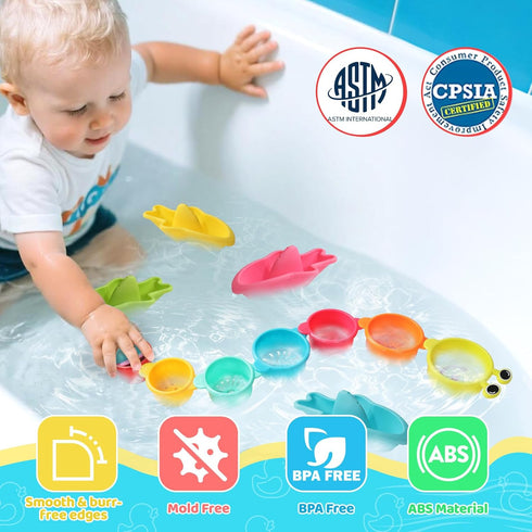 1-3 12+ 1+ 11 Zeewoo Baby Bath Toys for Kids Ages Toddler Bath Toys Mold Free Bathtub Toys for Months Pool Water Table