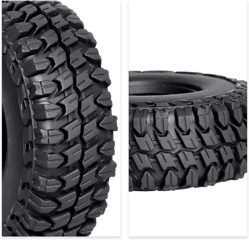 Hobbypark Soft Rubber SCX24 Tires 1.0 Rock Crawler for 1/18 TRX4M Axial SCX24 (4PCS, 54x20mm)