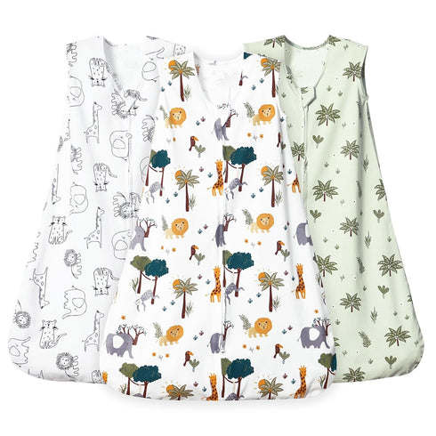 david's kids 3 Pack 100% Cotton Baby Sleep Sack 12-18 Months, Soft