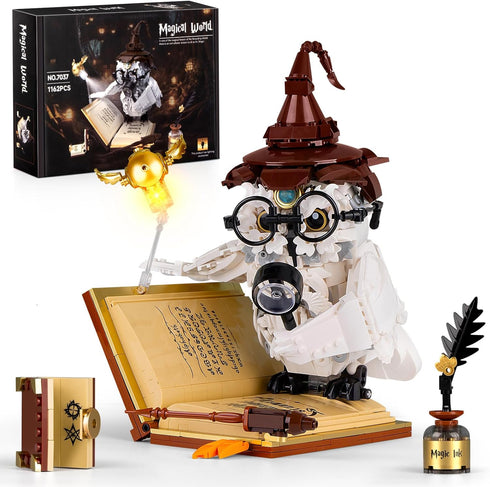 Vziimo Ideas Magic World Owl Building Set, MOC Creative Bird Animal Building