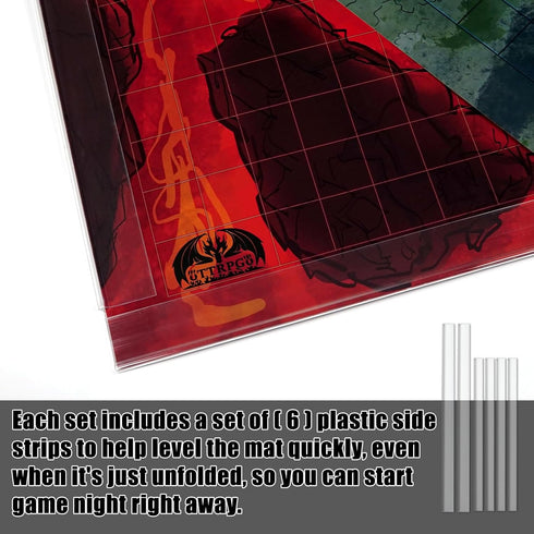 6 Pack DND Map Terrain 12 Dry Erase Battle Mats 24x36, 1 Inch Grids, Double-Sided for Dungeons & Dragons