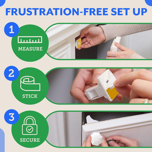 Eco-Baby (6 Pack 2 Magnetic Cabinet Locks for Babies Locks with Keys), Eco Baby Baby Proofing Cabinet Locks, Child