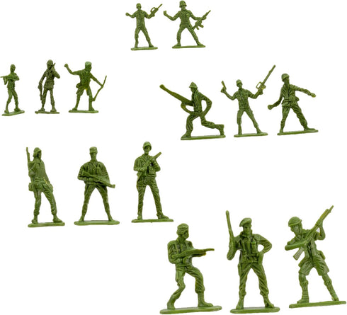 Fun Central Green Army Men Toy Soldier Action Figures, Bulk Pack of 144 Assorted Poses
