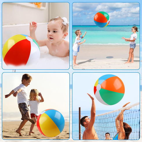 20 Inch Beach Balls, 2 Pack Rainbow Color Pool Toys, Inflatable Balls for Swimming Pool, Beach Toys for Summer Parties