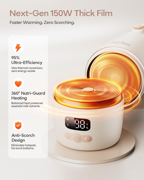 (98212F), 17.5oz 32H TotRun Portable Bottle Warmer for Travel & Night, Cordless Baby Milk Warmer Cup, Portable Milk