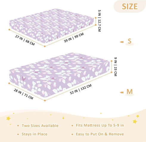 miaozhen 1 Pack 52x28 Cotton Baby Crib Sheets Comfy Breathable Slow Style Strawberry Lavender Crib Mattress Sheet