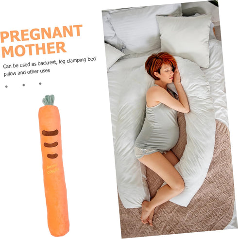 Comfortable Carrot-Shaped Pillow for Lumbar Support - Ideal for Pregnant Women