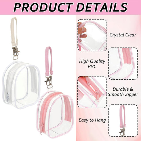 Hlimior 2 Pack Clear Holder Case with Checkered Strap for Pacifier Portable Storage Case for Diaper Bag Essentials