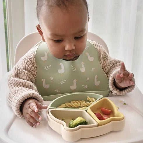 2 Sets Baby Silicone Bibs Baby Bibs with Food Catcher for Girls Boys Toddlers BPA Free Waterproof Soft Durable