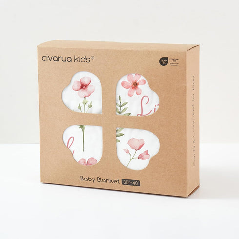 30 40 Inch Floral Baby Blankets for Girls - Super Soft Nursery Minky Blanket, Newborn Baby Blanket with Double Layer