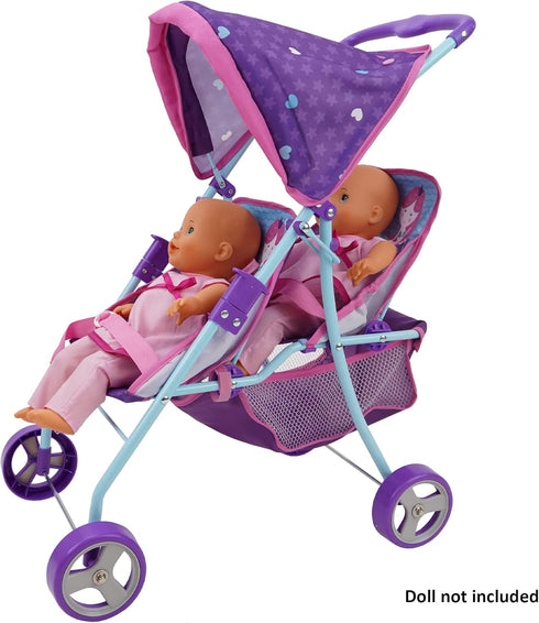 509 Crew Mermaid Twin Doll Stroller for Kids Pretend Play, Fits Dolls up to 18''