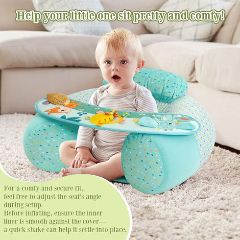 3-36 Upgraded Blublu Park Wider U-Shape Inflatable Sit Me Up Floor Seat for Baby Months, Travel Portable Baby Chair