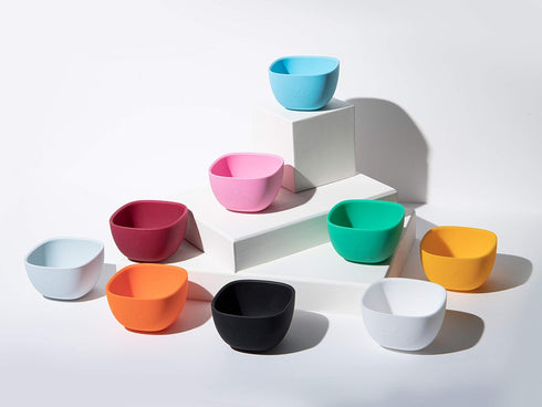 Avanchy Baby Bowls Silicone MINI Prep Bowl Set for Kids, 4 oz, Black, Ideal for Feeding