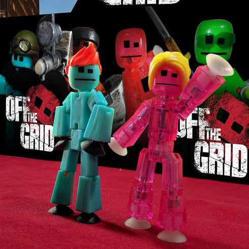 Zing Stikbot Off The Grid Pack - Set of 6 Poseable Action Figures with Weapons and Accessories
