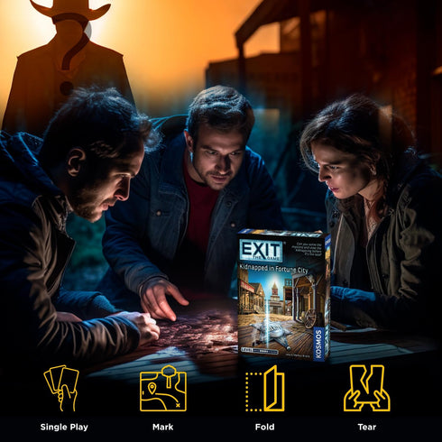 Exit: Kidnapped in Fortune City | Exit: The Game - A Kosmos Game | Family-Friendly Escape Room for 1-4 Players, Ages 12+