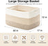 Large Blanket Basket for Living Room, Woven Storage Basket for Toys, Cotton Rope Basket, 22”x17”x12”