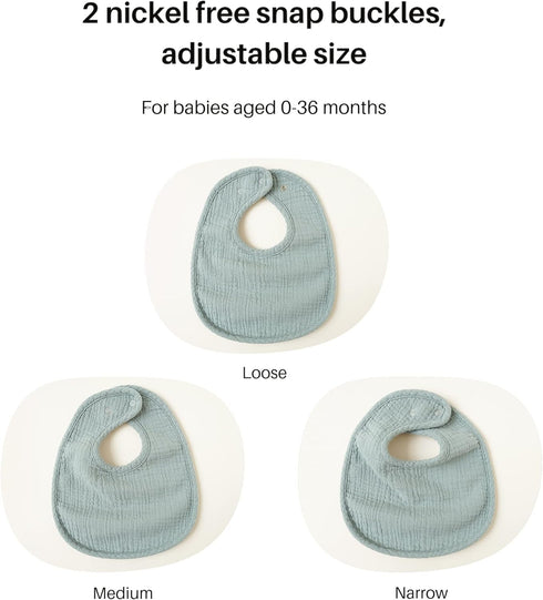 Konssy 6 Pack Muslin Baby Bibs - 100% Cotton Absorbent Bandana Bibs for Boys Girls Drooling and Teething