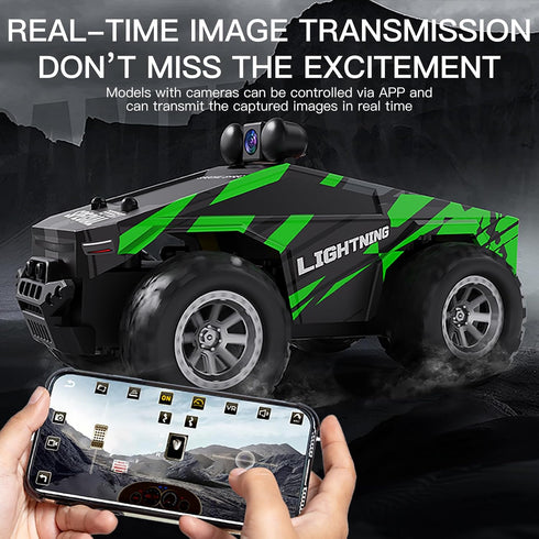 Wickena 1:28 Set, RC Cars FPV Camera RC Car with LED Lights - High Speed Remote Control Racing Truck for Adults & Kids