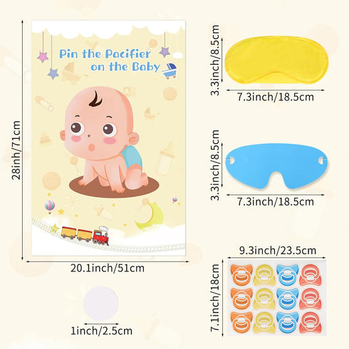 72 Hxezoc Pin The Pacifier On The Baby Game Large Baby Poster Party Games For Baby Shower Party Decorations Kids