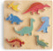 mushie Wooden Dino Puzzle - 7 pcs for Kids 3 Years+, Preschool Educational & Toddler Montessori Toys