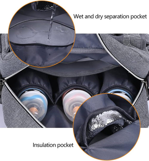 Diaper Bag Tote, Multifunction Travel Baby Changing Bag for Mom