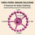 5 Pack 4 0-6 6-12 Stylish Silicone Baby Teething Toys: Teething Rings and Extra Silicone Clip, Teething Rings