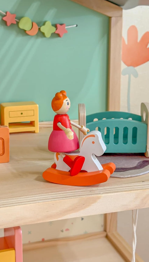 Giant Wooden Dollhouse Furniture Set, 26 Pcs for Kitchen, Living Room, Bedroom, Bathroom, Babyroom, Candy Accessories
