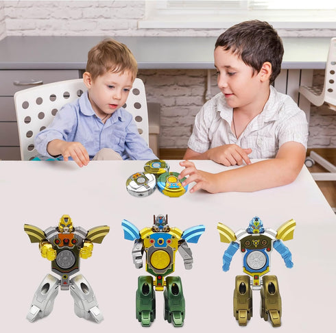 salepo 12PCS Transformable Fidget Spinners for Kids Party Favor, Deformable Robot Spinner Fidget Toys, Fingertip Gyros