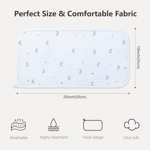 20x10in, 6 Pack Susurration Muslin Burp Cloths, Soft Baby Burping Cloths for Unisex Boys and Girls, Newborn Essentials