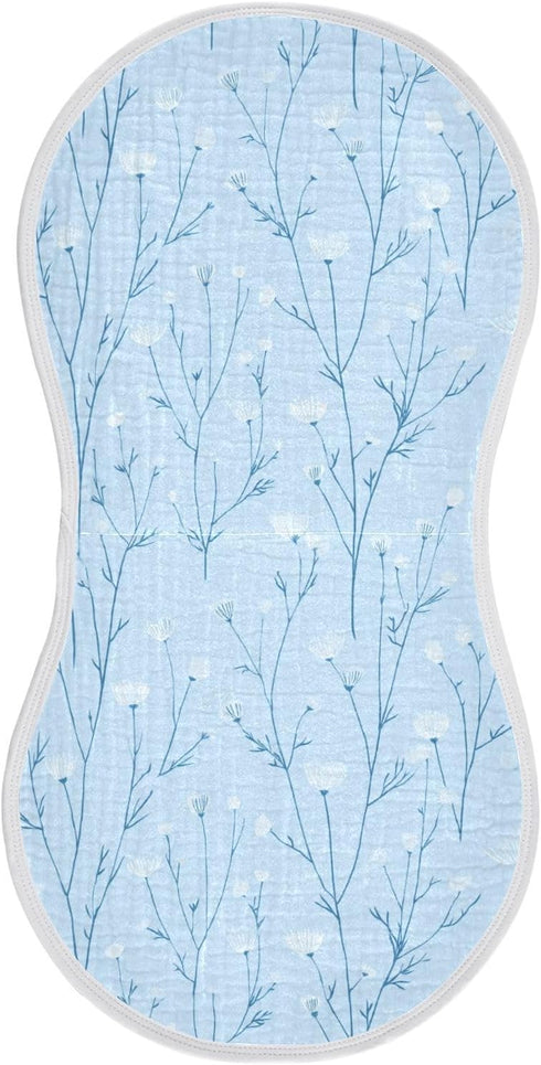 decor gift Cotton Burp Cloths Muslin Easy Care Wildflower Pastel Blue Baby spit up