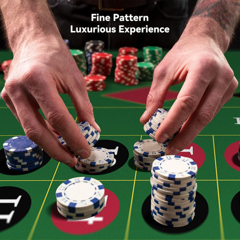 70" 35" YUZPKRSI x Roulette Casino Mat, Roll-up Poker Mat for Table with Carrying Bag, Professional Poker Table Mat